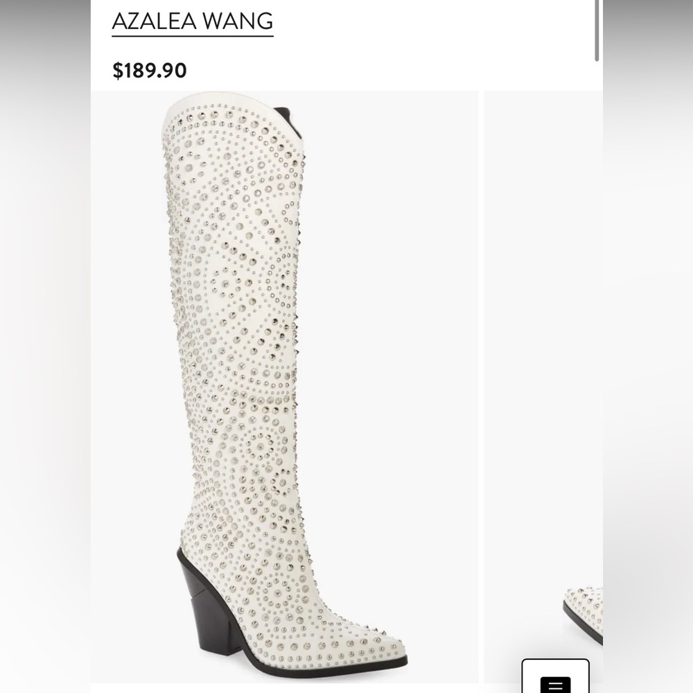 Azalea Wang 8.5 NEW (without box) Studded White Texas Western Boot